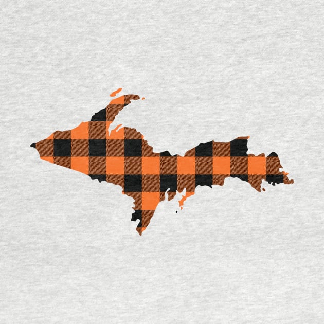 Upper Peninsula of Michigan Blaze Orange Flannel by DoctorWatsonDesigns